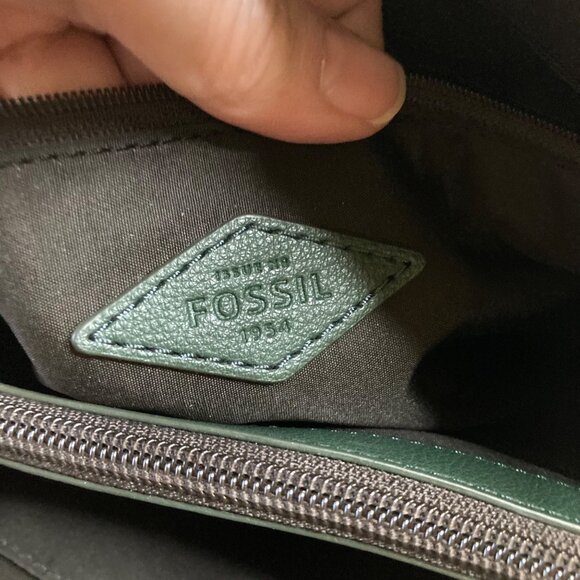 Fossil Green Leather Satchel - Picture 9 of 11
